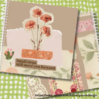 Trendige Scrapbook-Zubehörteile süße Blumen und Sp Notizblock