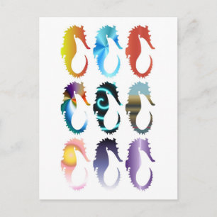 trendige Seepferde Postkarte