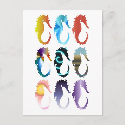 trendige Seepferde Postkarte (Vorderseite)