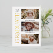 Trendige Serif-Abschluss mit mehreren Fotos Folieneinladung (Stehend vorne)