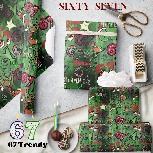 Trendige Siebenundsechzig  Geschenkpapier I Lucky 