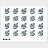 Trendige Silber-FEDERN IN SPIRALE Aufkleber Design (Blatt)