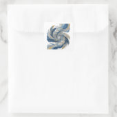 Trendige Silber-FEDERN IN SPIRALE Aufkleber Design (Tasche)