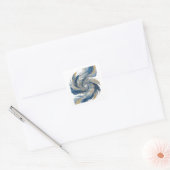 Trendige Silber-FEDERN IN SPIRALE Aufkleber Design (Umschlag)