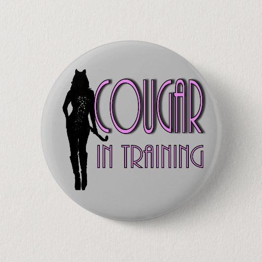 trendige Silhouette-Cougar im Training Button (Vorderseite)