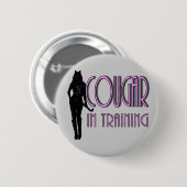 trendige Silhouette-Cougar im Training Button (Vorne & Hinten)