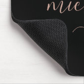 Trendige Skript-Monogramm Schwarz Gold Mousepad (Ecke)