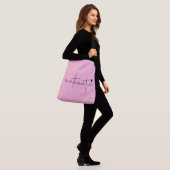 Trendige Skript Rosa Tragetaschen Mit Langen Trägern (Am Model)