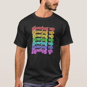Trendige Social Media schwinden Lgbtq Rainbow Glow T-Shirt