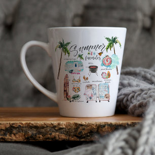 Trendige Sommerlieblinge   Wasserfarben-Illustrati Milchtasse