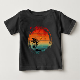trendige Sonnenuntergangspalme Baby T-shirt