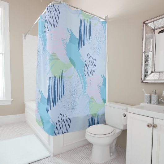 Trendige Spiralen und Linien Duschvorhang (Beispiel)