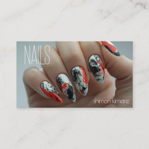 Trendige Splatter-Paint-Nagelkunst Maniküre-Treue Visitenkarte