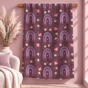 Trendige staubige rosa Herzen Freundin Geschenkdec Fleecedecke
