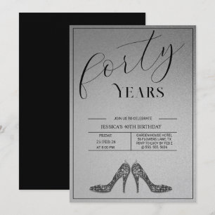 Trendige Stiletto's Moderner 40. Geburtstag Einladung