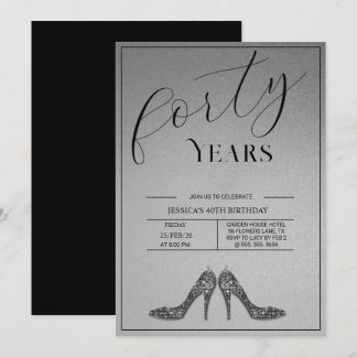 Trendige Stiletto's Moderner 40. Geburtstag Einladung