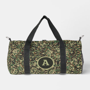 Trendige Tarnung Grün Personalisierter Buchstabe Duffle Bag