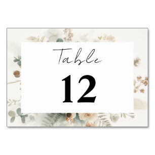 Trendige Terrakotta-Blumen Elegante Hochzeit Tischnummer