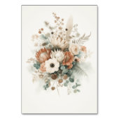 Trendige Terrakotta-Blumen Moderne Hochzeit Tischnummer (Rückseite)