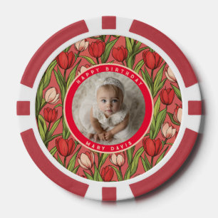 Trendige Tulpen-Themen-Romantik-Party Pokerchips