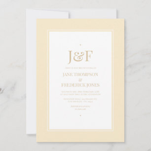 Trendige Typografie Champagner- und Elfenbein-Hoch Einladung