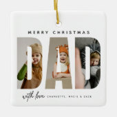 Trendige VATER-individuelle FotoCollage Keramikornament (Vorderseite)