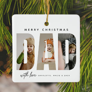 Trendige VATER-individuelle FotoCollage Keramikornament