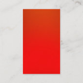 Trendige, vertikale, rote, orangefarbene Monogramm Visitenkarte (Rückseite)