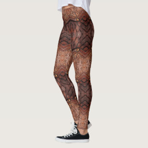 Trendige Viking Armor Vest braun Abstrakt Leggings