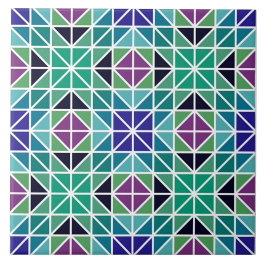 Trendige Vintage-Dreiecks-Mosaik-Keramikfliese Fliese (Vorderseite)