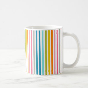 Trendige Vintage Pastellfarben Streifen Kaffeetasse
