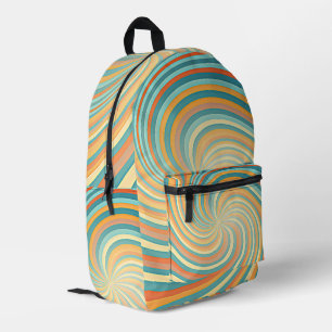 Trendige Vintage Retro Wirbel Pastellfarbe Bedruckter Rucksack