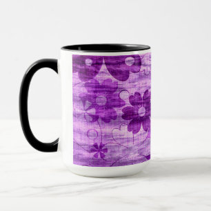 Trendige violette Blume Vintage Tasse