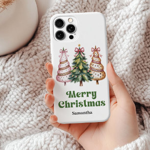Trendige Weihnachtsbäume Wasserfarbe Leopard Gesch Case-Mate iPhone Hülle