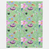 Trendige Wildblumen im Grünen Fleecedecke (Vorderseite)