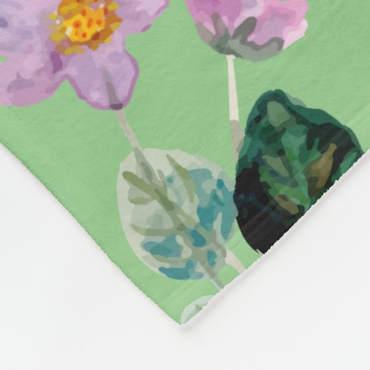 Trendige Wildblumen im Grünen Fleecedecke (Ecke)