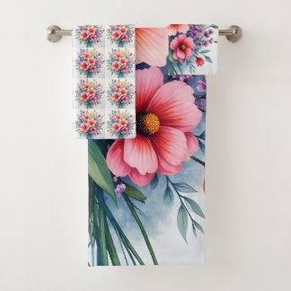 Trendige Wildblumen Schöne Luxus-Kollektion Badhandtuch Set
