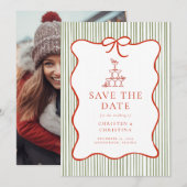 Trendige wunderliche handgezeichnete Bogen-Foto Save The Date (Vorne/Hinten)