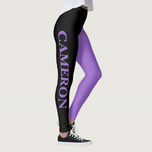 Trendige zwei Farben   Name   Schwarz und Amethyst Leggings