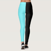 Trendige zwei Farben | Name | Schwarz und Electric Leggings (Rückseite)