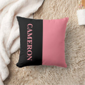 Trendige zwei Farben | Name | Schwarz und Lachs Ro Kissen (Decke)