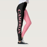 Trendige zwei Farben | Name | Schwarz und Lachs Ro Leggings<br><div class="desc">Trendige zwei Farben | Personalisierter Name | Leggings Schwarz und Lachs Rosa</div>