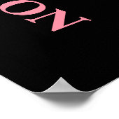 Trendige zwei Farben | Name | Schwarz und Lachs Ro Poster (Ecke)