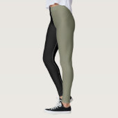 Trendige zwei Farben | Name | Schwarz und Warm Gra Leggings (Links)