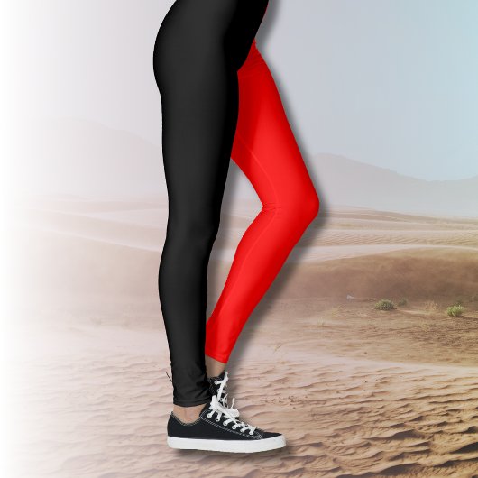 Trendige zwei Farben | Schwarz und Rot Leggings