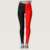 Trendige zwei Farben | Schwarz und Rot Leggings (Vorderseite)