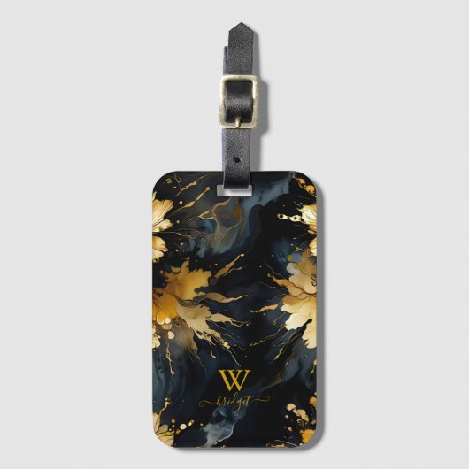 trendiger abstrakter Goldmarmor Gepäckanhänger (Vorderseite Vertikal)