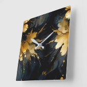 trendiger abstrakter Goldmarmor Quadratische Wanduhr (Winkel)