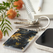 trendiger abstrakter Goldmarmor Schlüsselanhänger (Vorderseite rechts)