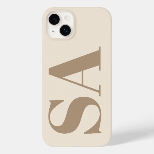 trendiger Antique White mit Monogramm Case-Mate iPhone Hülle (Rückseite)